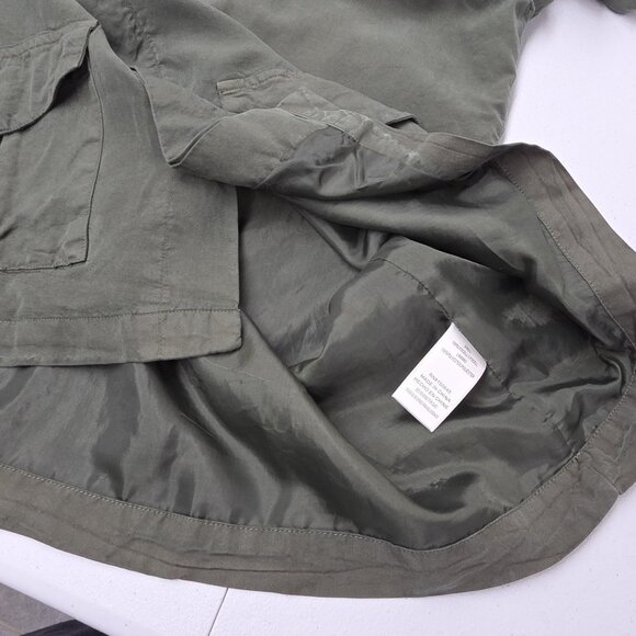Love 8 Shirt Womens Extra Large Green Lyocell Utility Button Front Pockets - Picture 8 of 12